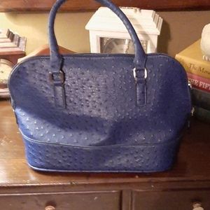 Beautiful royal blue ostrich print purse